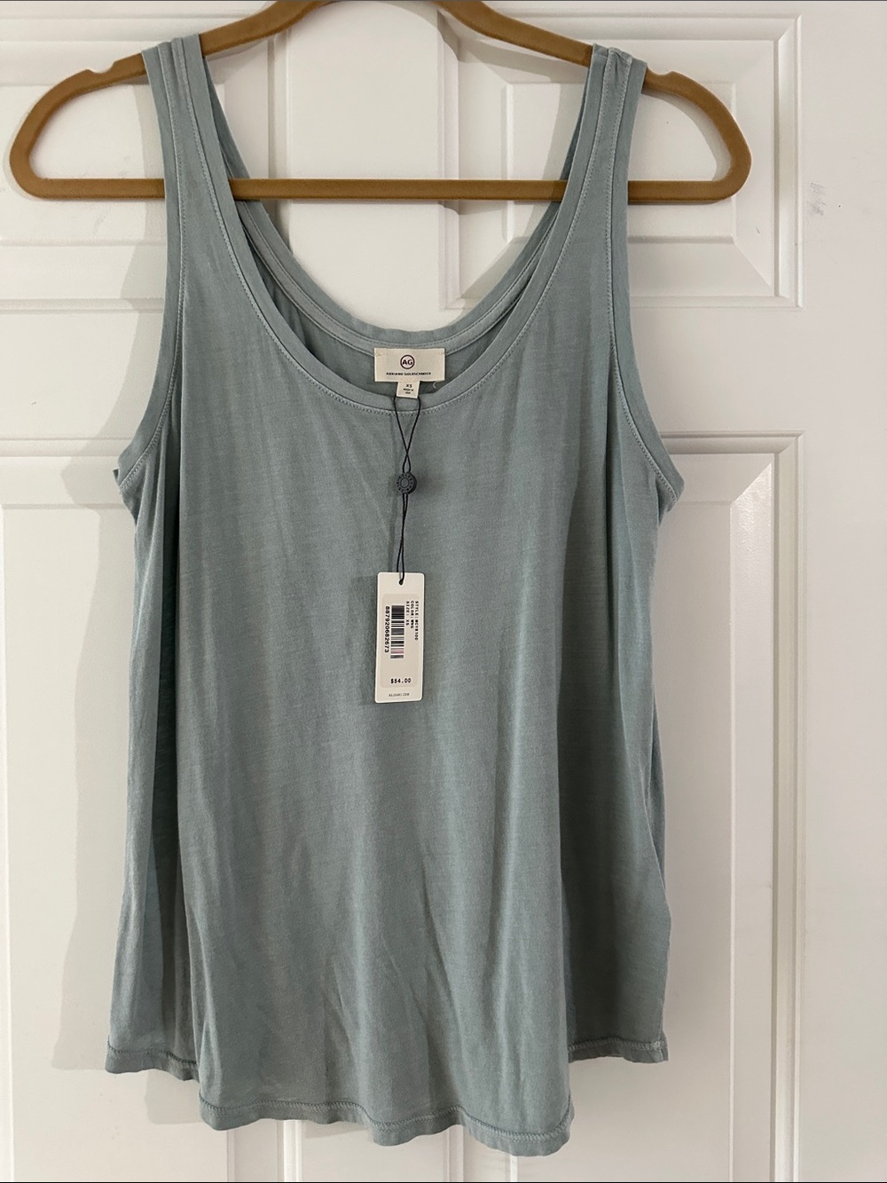 NWT AG Adriano Goldschmied Light Blue/Green  Scoop Neck Tank